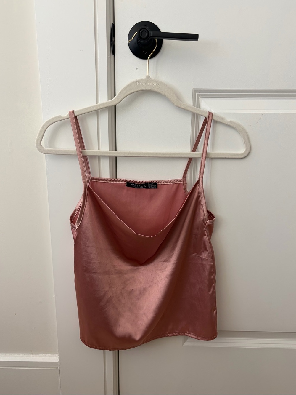 Nasty Gal Pink Spaghetti Strap Cowl Neck Top US 0
